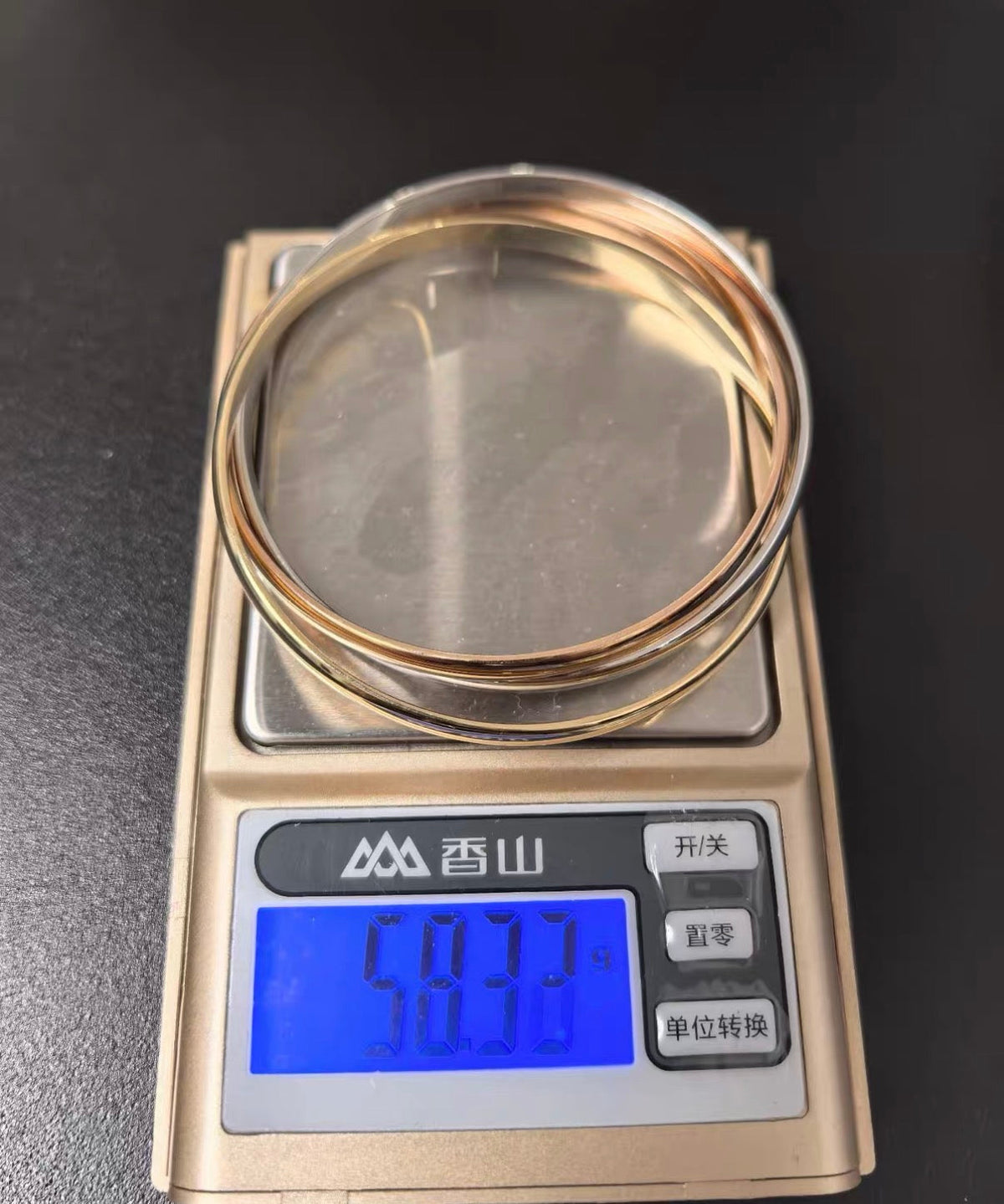 [Super-r13]TRINITY COLLECTION CLASSIC THREE-COLOUR GOLD TRIPLE BAND BANGLE