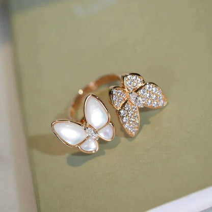 [Royal&Vicky]TWIN BUTTERFLY DIAMOND MOP RING