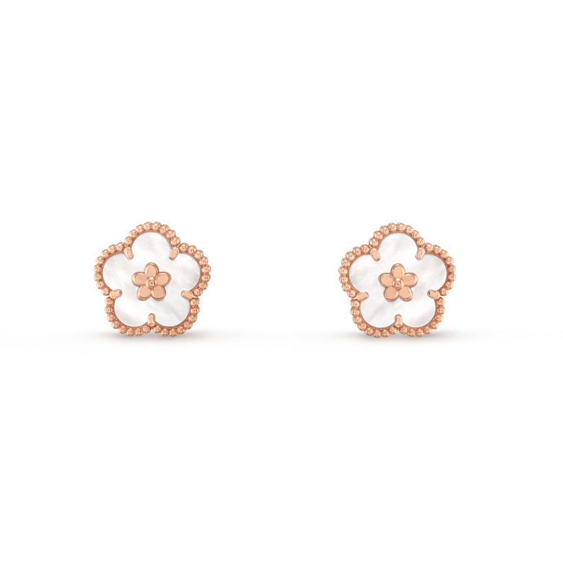 [Royal&Vicky]LUCKY PINK GOLD WHITE MOP EARRINGS