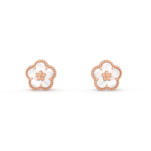 [Royal&Vicky]LUCKY PINK GOLD WHITE MOP EARRINGS