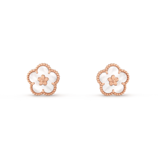 [Royal&Vicky]LUCKY PINK GOLD WHITE MOP EARRINGS