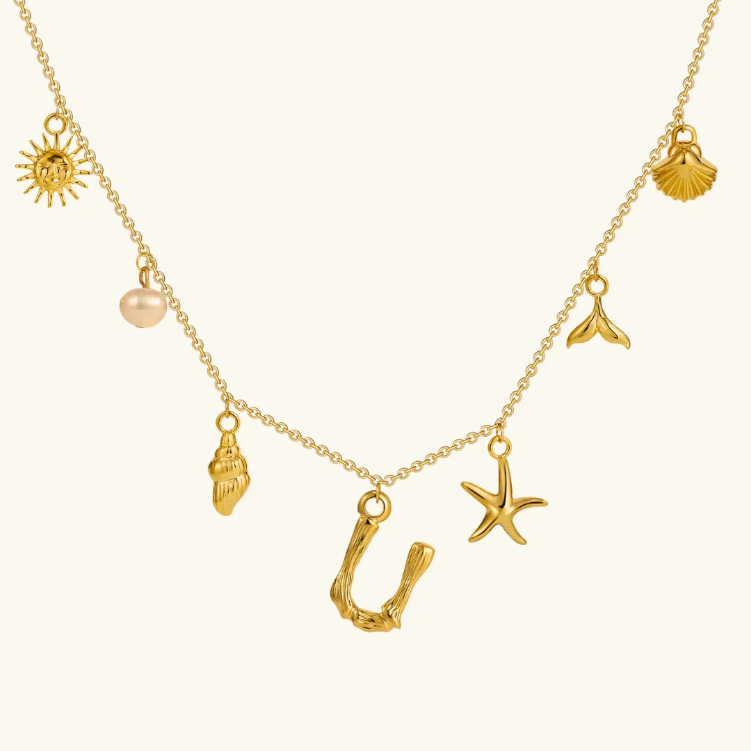 [Royal&Vicky]Avaria Ocean Initial Necklace