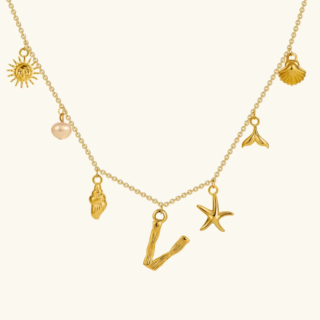 [Royal&Vicky]Avaria Ocean Initial Necklace