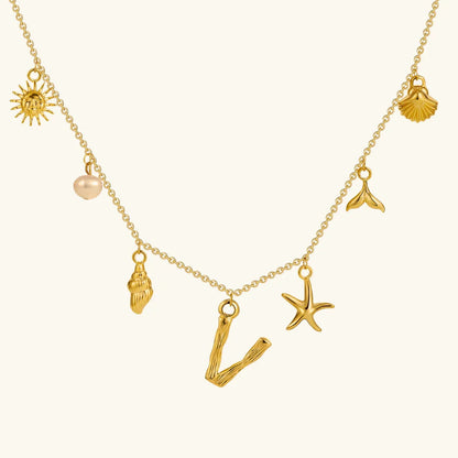 [Royal&Vicky]Avaria Ocean Initial Necklace