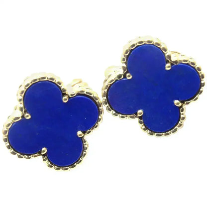 [Royal&Vicky]CLOVER MINI 9.5MM BLUE AGATE EARRINGS
