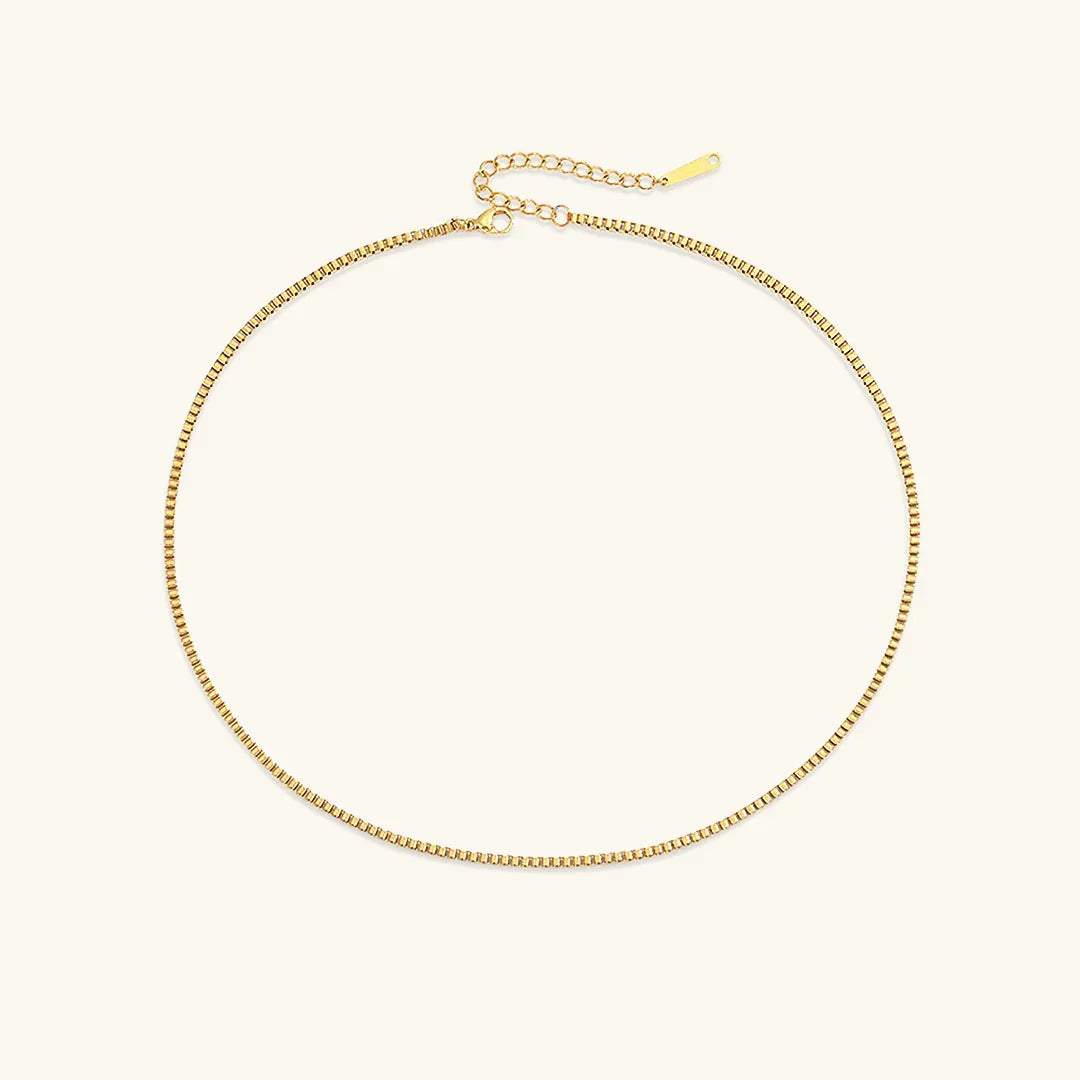 [Royal&Vicky]Danica Box Chain Gold Necklace