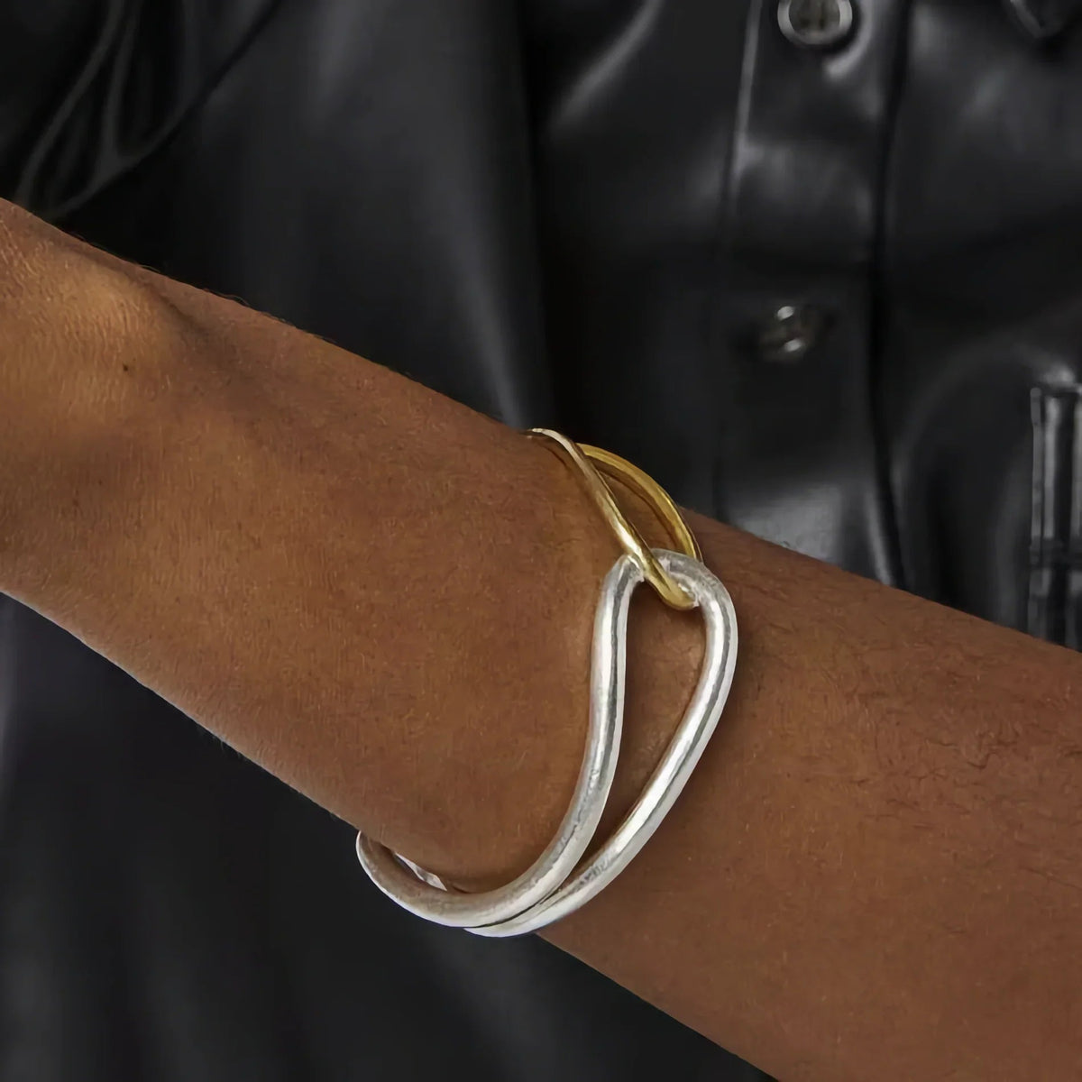 [Royal&Vicky]Noria Two Tone Gold Bangle
