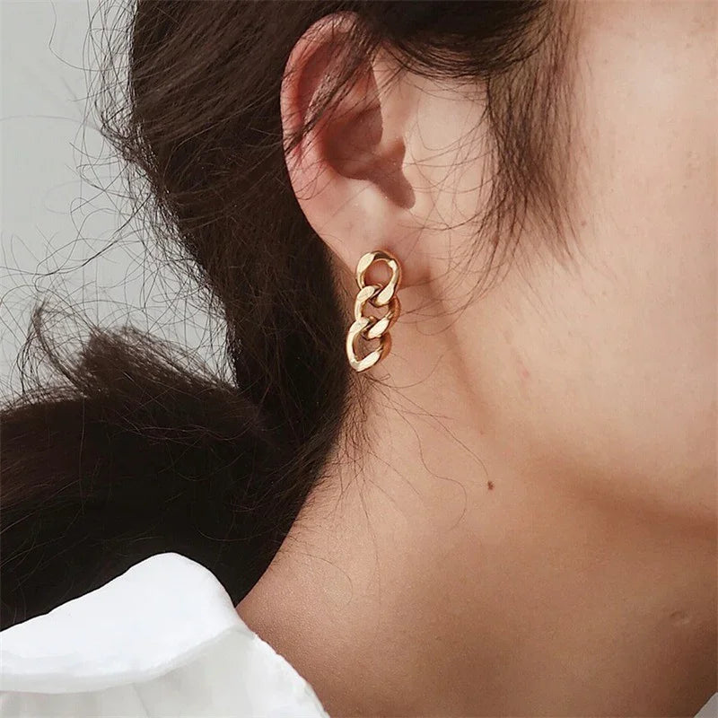 [Royal&Vicky]Giselle Gold Chain Earring