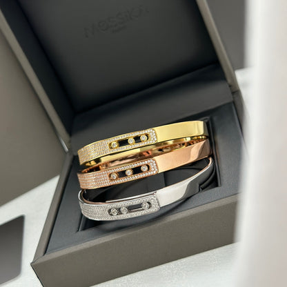 [Royal&Vicky]Move Noa Rose Gold Pavé Diamond Bangle Bracelet