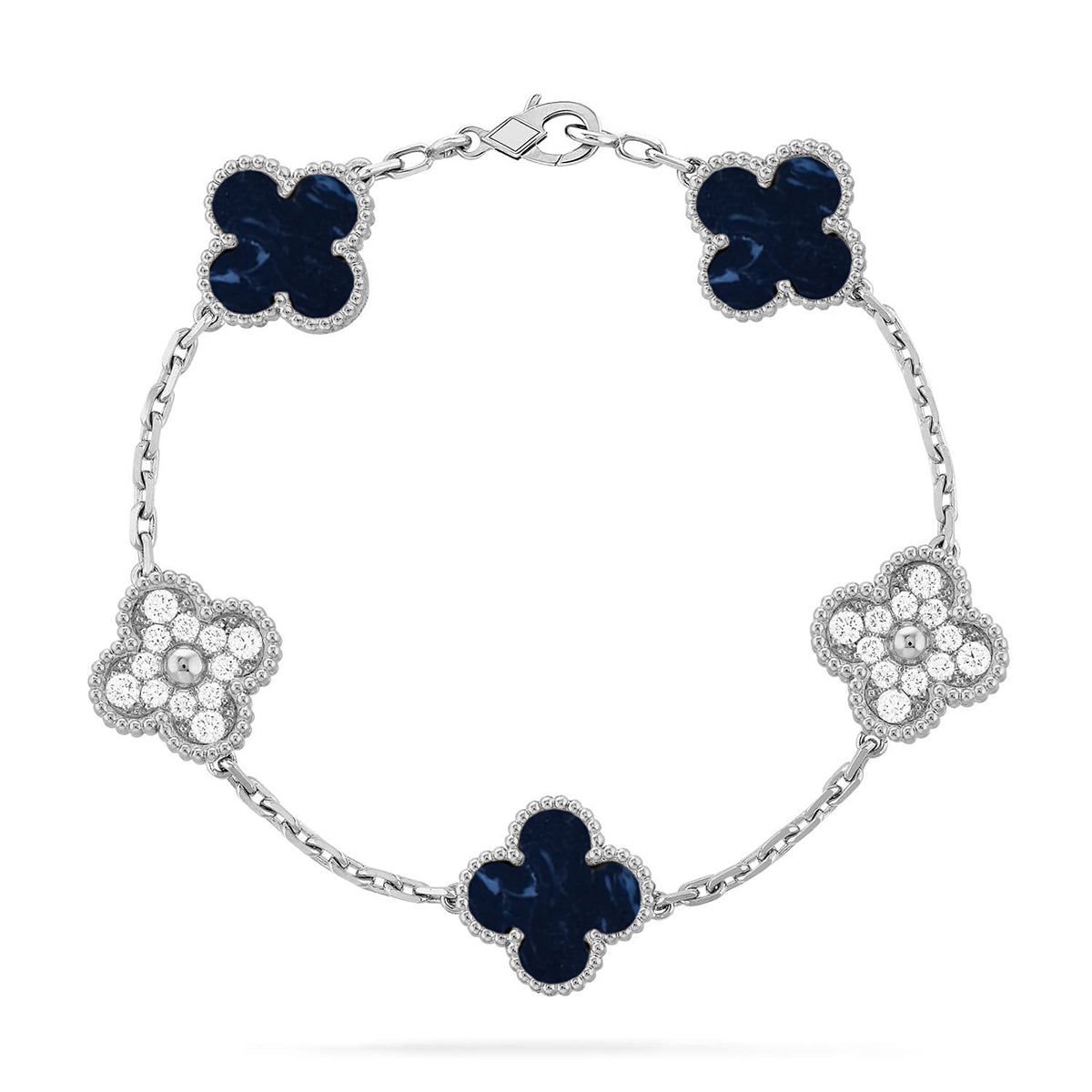 [Royal&Vicky]LUCKY CLOVER 5-MOTIF BRACELET - PIETERSITE COLLECTION