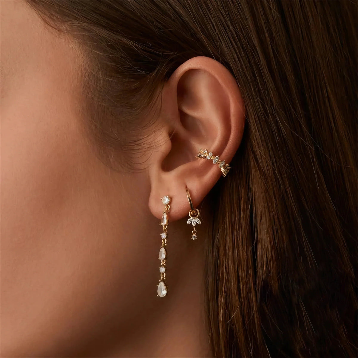 [Royal&Vicky]Brooke Removable Charm Hoops