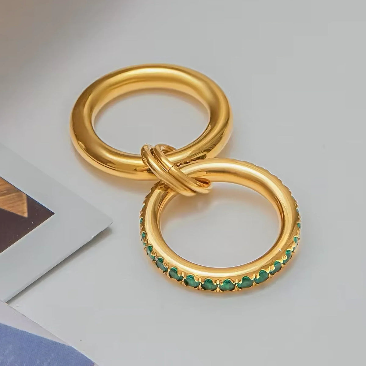 [Royal&Vicky]Viridian Stacked Diamond Ring