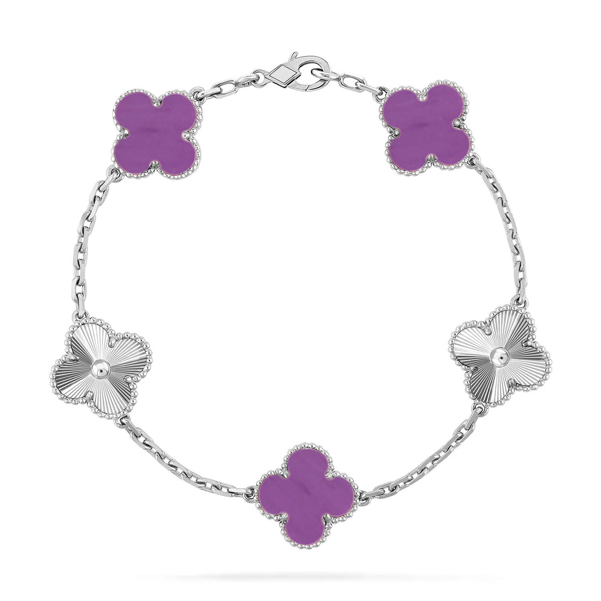[Royal&Vicky]LUCKY CLOVER 5-MOTIF BRACELET - VIOLET COLLECTION
