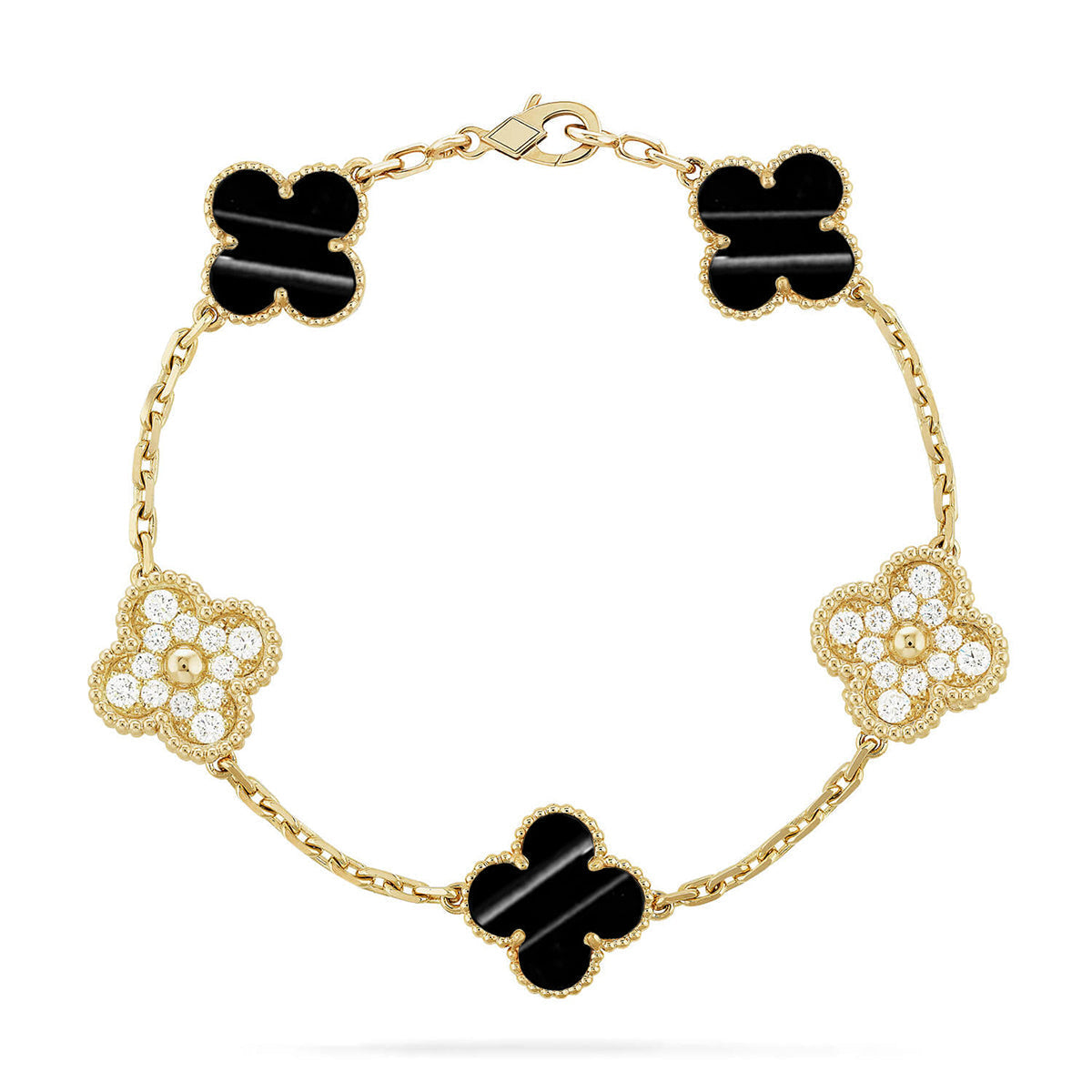 [Royal&Vicky]LUCKY CLOVER 5-MOTIF BRACELET - PULSE STONE COLLECTION