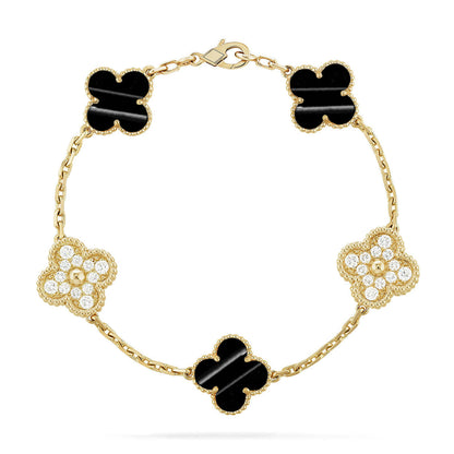 [Royal&Vicky]LUCKY CLOVER 5-MOTIF BRACELET - PULSE STONE COLLECTION
