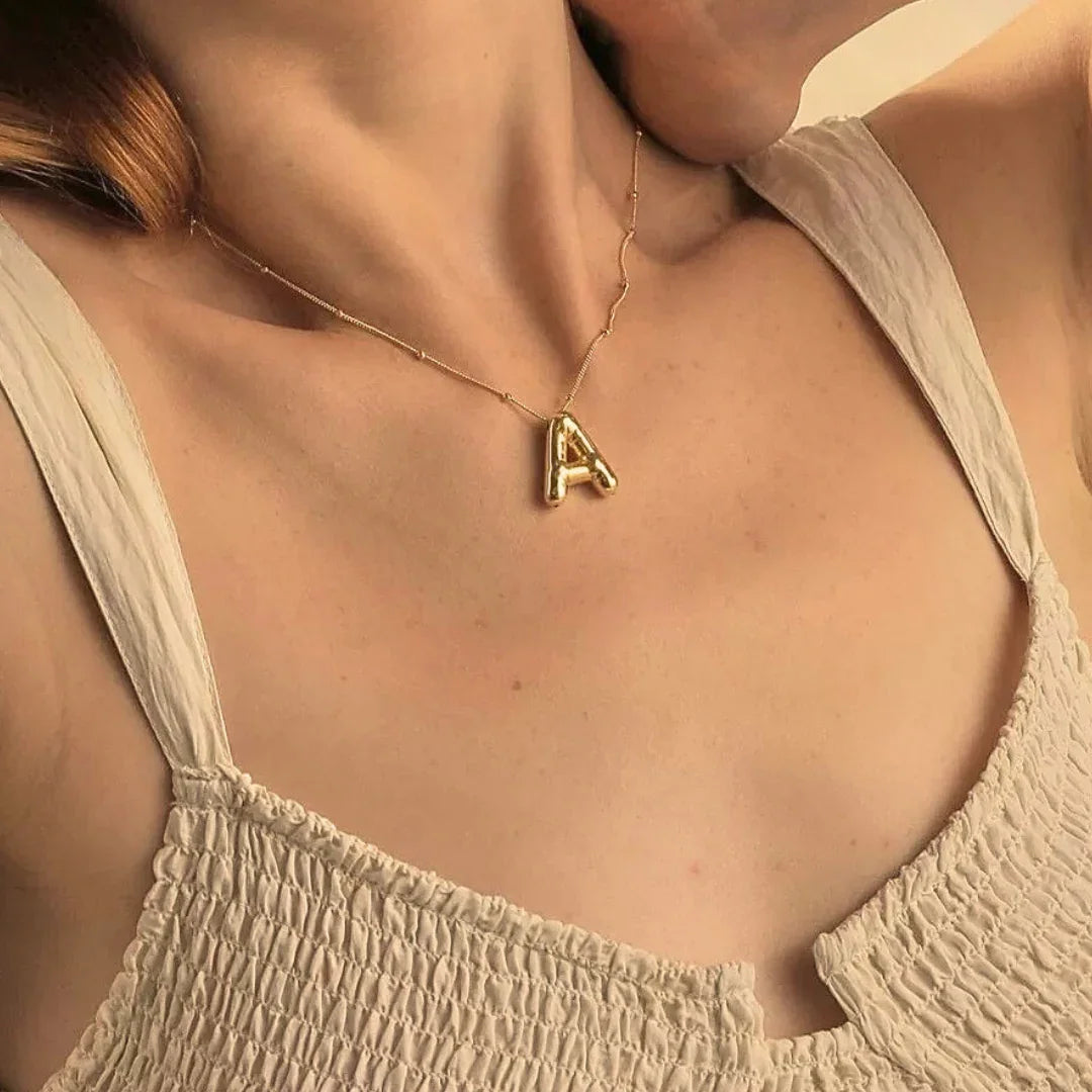 [Royal&Vicky]Balloon Gold Initial Necklace