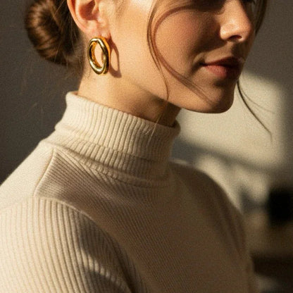 [Royal&Vicky]Raquel Open Oval Earrings