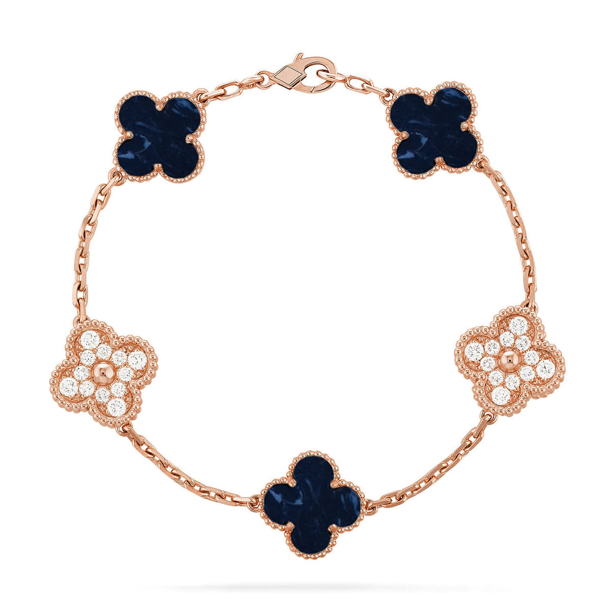 [Royal&Vicky]LUCKY CLOVER 5-MOTIF BRACELET - PIETERSITE COLLECTION