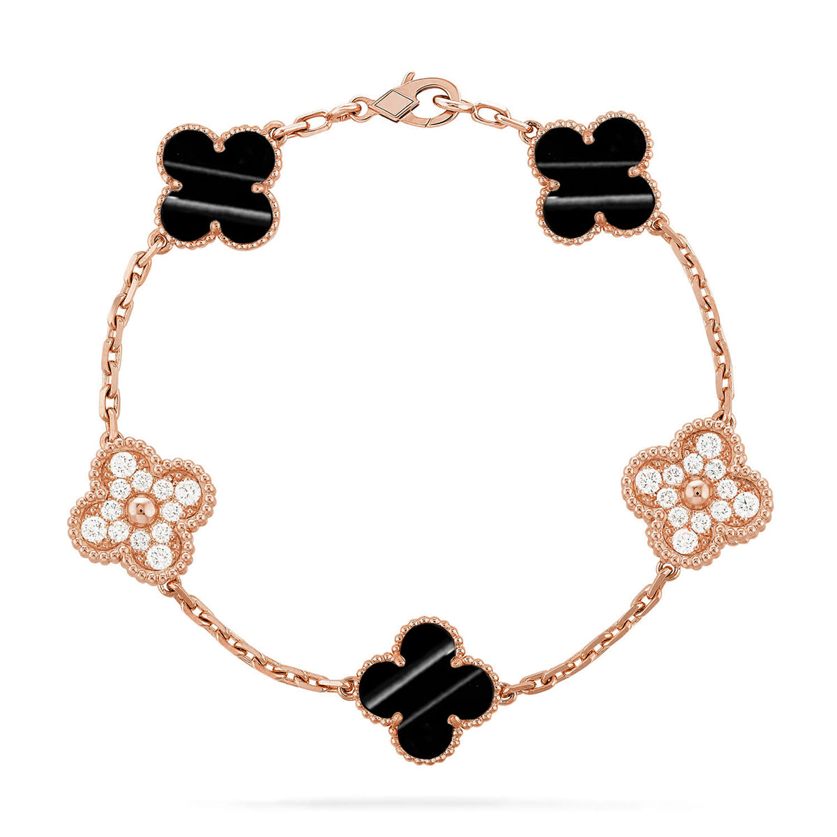 [Royal&Vicky]LUCKY CLOVER 5-MOTIF BRACELET - PULSE STONE COLLECTION