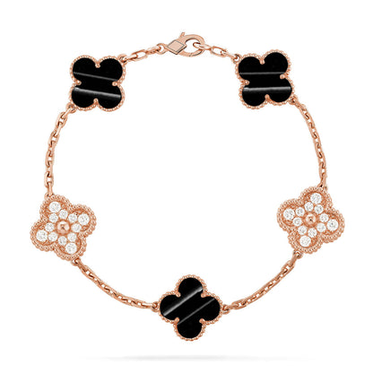 [Royal&Vicky]LUCKY CLOVER 5-MOTIF BRACELET - PULSE STONE COLLECTION