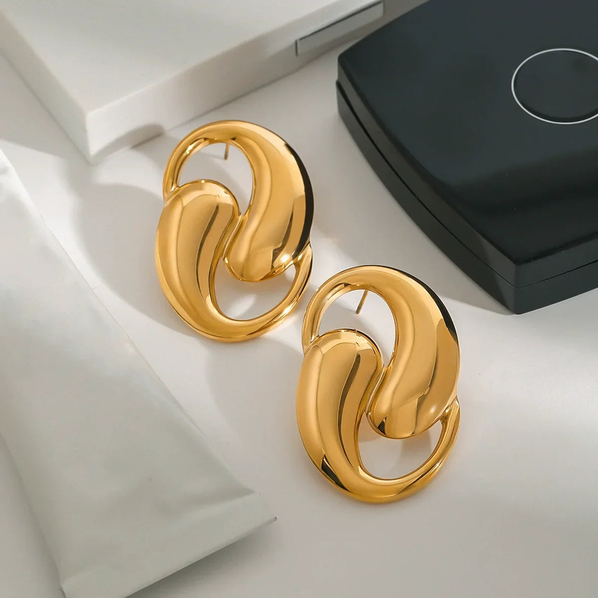 [Royal&Vicky]Dansley Water Drop Gold Earrings