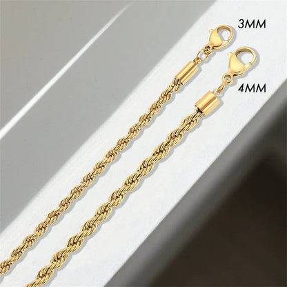 [Royal&Vicky]Bianca Rope Chain Gold Necklace