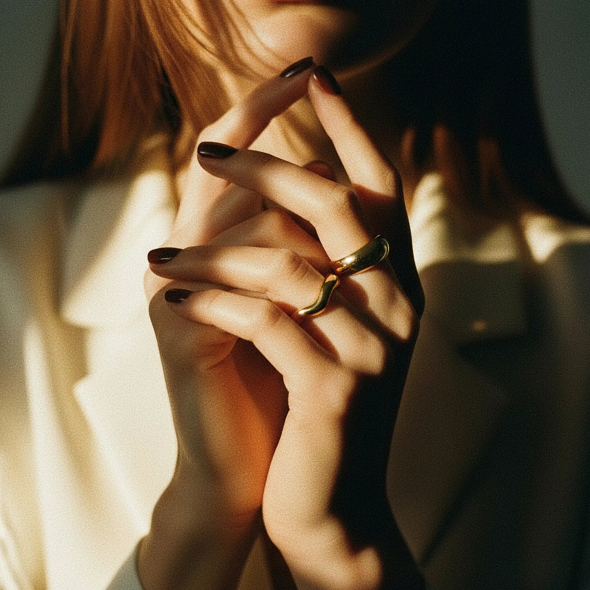 [Royal&Vicky]Lunaria Gold Wave Ring
