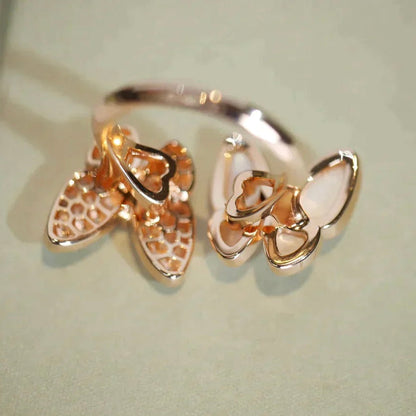 [Royal&Vicky]TWIN BUTTERFLY DIAMOND MOP RING