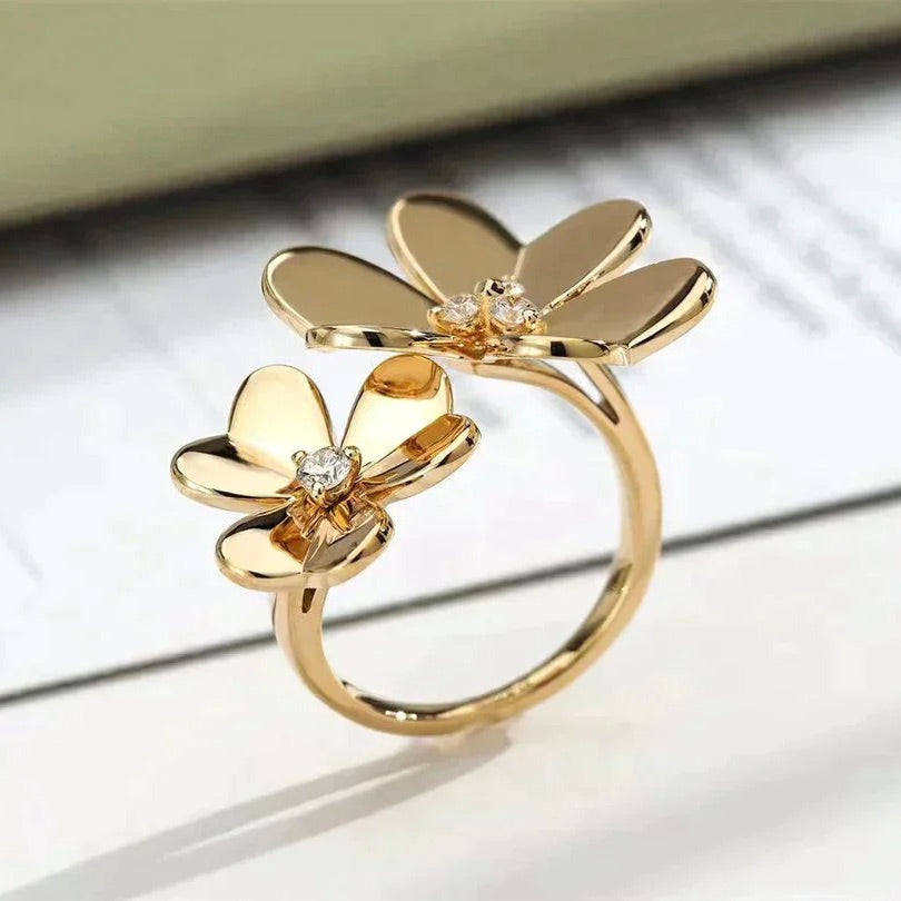 [Royal&Vicky]CLOVER COMOS GOLD DIAMOND RING