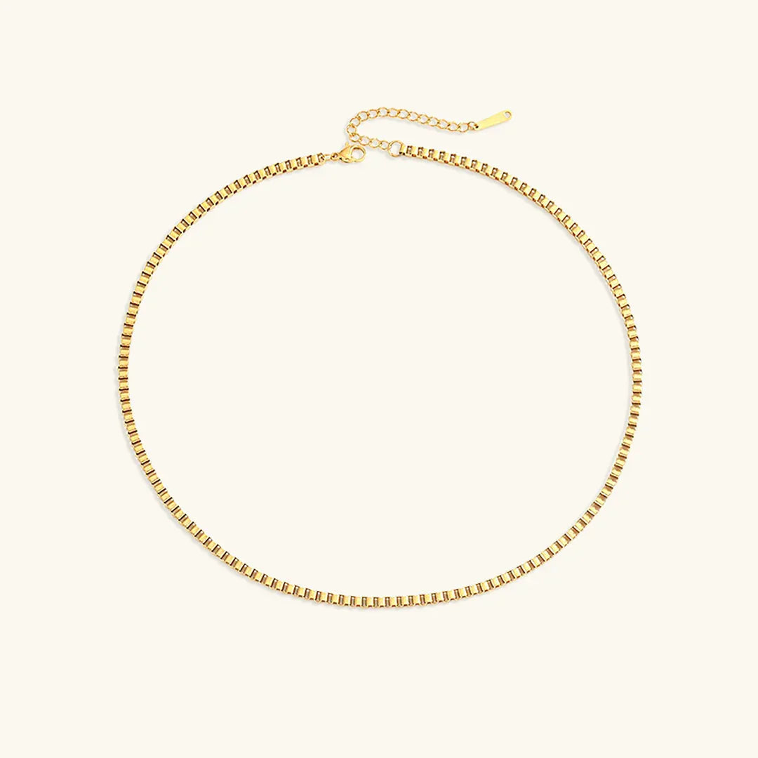 [Royal&Vicky]Danica Box Chain Gold Necklace