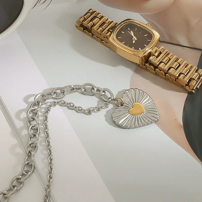 [Royal&Vicky]Judith Two Tone Heart Pendant