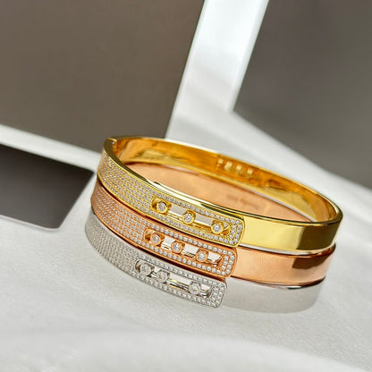 [Royal&Vicky]Move Noa Rose Gold Pavé Diamond Bangle Bracelet
