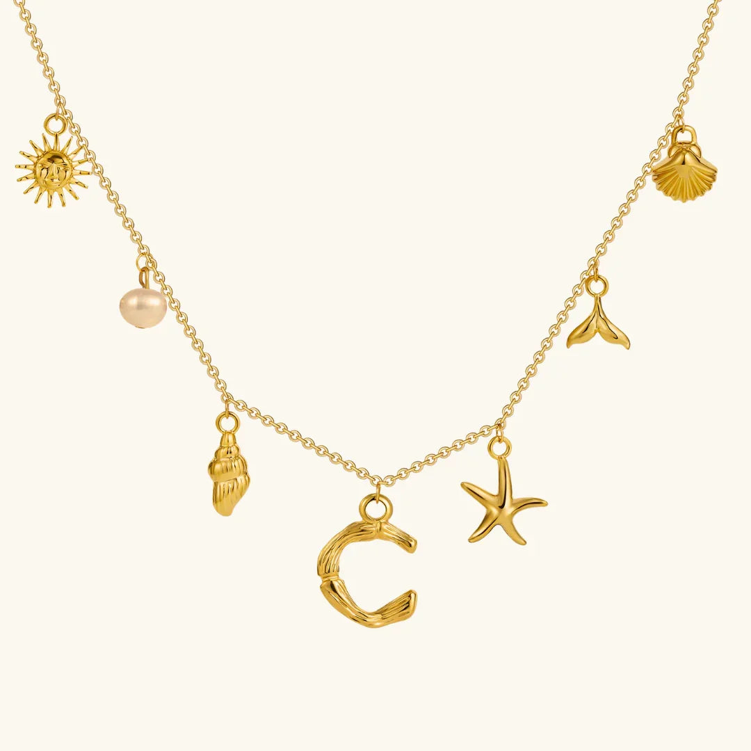 [Royal&Vicky]Avaria Ocean Initial Necklace