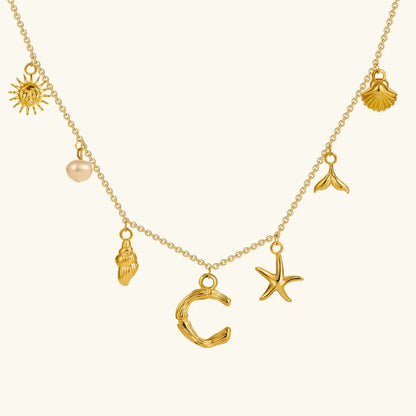 [Royal&Vicky]Avaria Ocean Initial Necklace