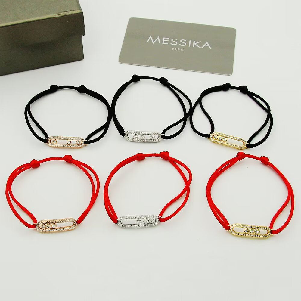 [Royal&Vicky]Messika Care(s) pink cord pavé bracelet