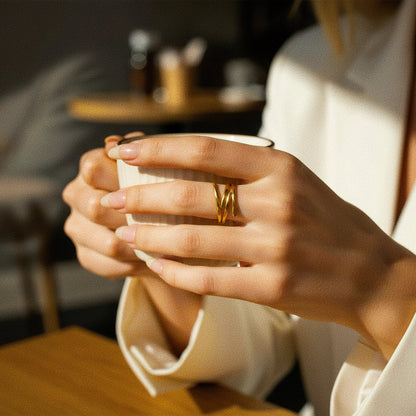 [Royal&Vicky]Shay Contemporary Gold Ring