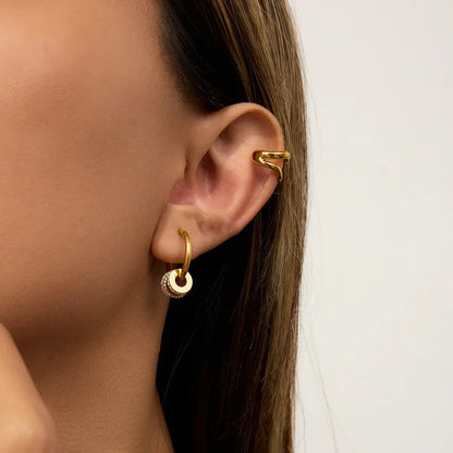 [Royal&Vicky]Rosiel Gold Ear Cuff Earrings