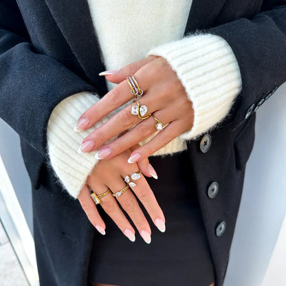 [Royal&Vicky]Chastity Diamond Ring Stack