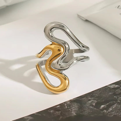[Royal&Vicky]Corina Abstract Gold Ring