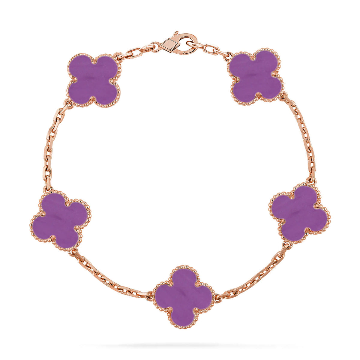 [Royal&Vicky]LUCKY CLOVER 5-MOTIF BRACELET - VIOLET COLLECTION