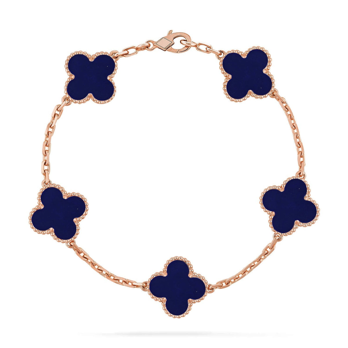 [Royal&Vicky]LUCKY CLOVER 5-MOTIF BRACELET - LAPIS LAZULI COLLECTION