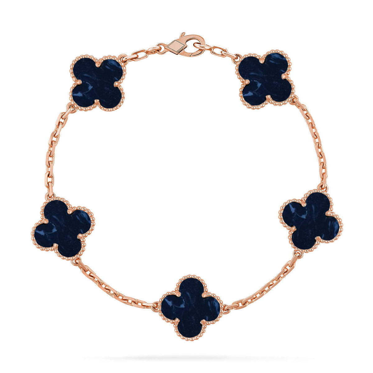 [Royal&Vicky]LUCKY CLOVER 5-MOTIF BRACELET - PIETERSITE COLLECTION
