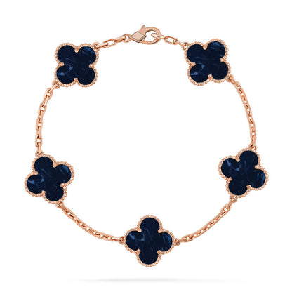 [Royal&Vicky]LUCKY CLOVER 5-MOTIF BRACELET - PIETERSITE COLLECTION