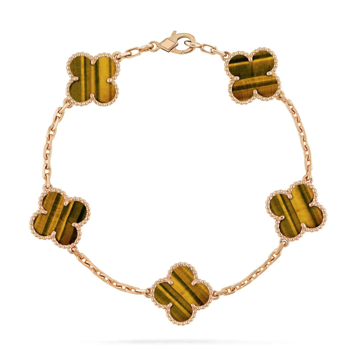 [Royal&Vicky]LUCKY CLOVER 5-MOTIF BRACELET -  TIGER’S EYE COLLECTION