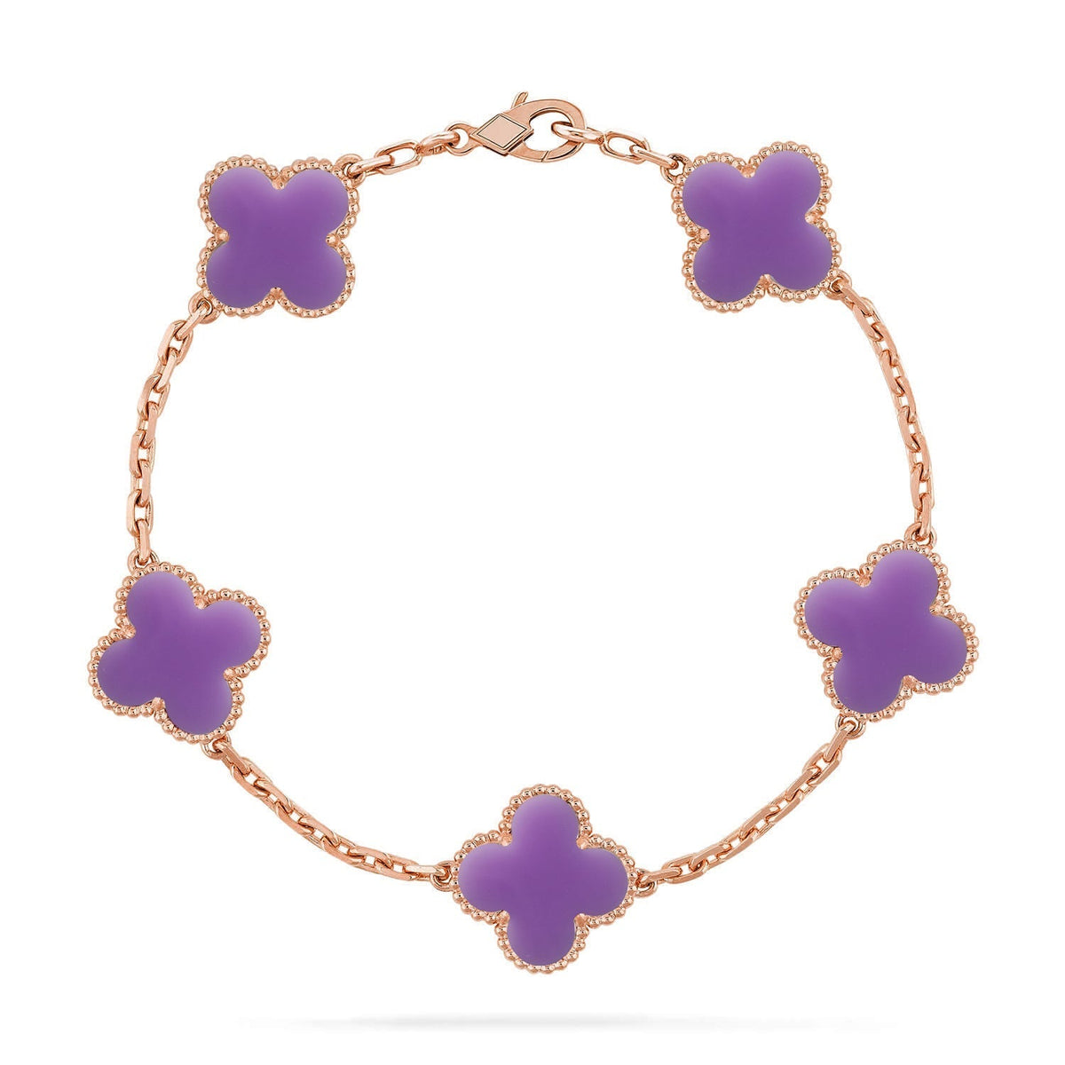 [Royal&Vicky]LUCKY CLOVER 5-MOTIF BRACELET - LAVENDER COLLECTION