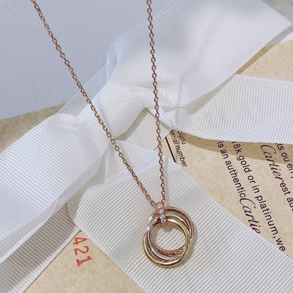 [Royal&Vicky]TRINITY NECKLACE GOLD  DIAMONDS