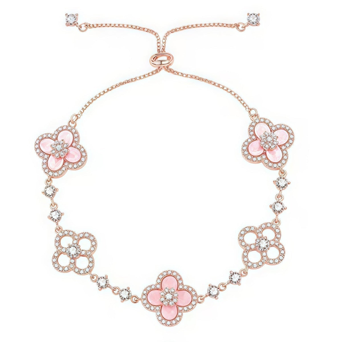 [Royal&Vicky]CLOVER 5 MOTIF PINK BLUE RED WHITE BRACELET