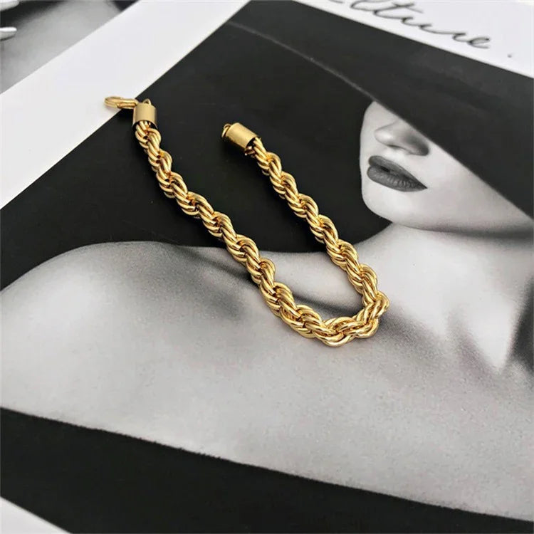 [Royal&Vicky]Gigi Rope Chain Gold Bracelet