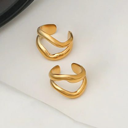 [Royal&Vicky]Rosiel Gold Ear Cuff Earrings