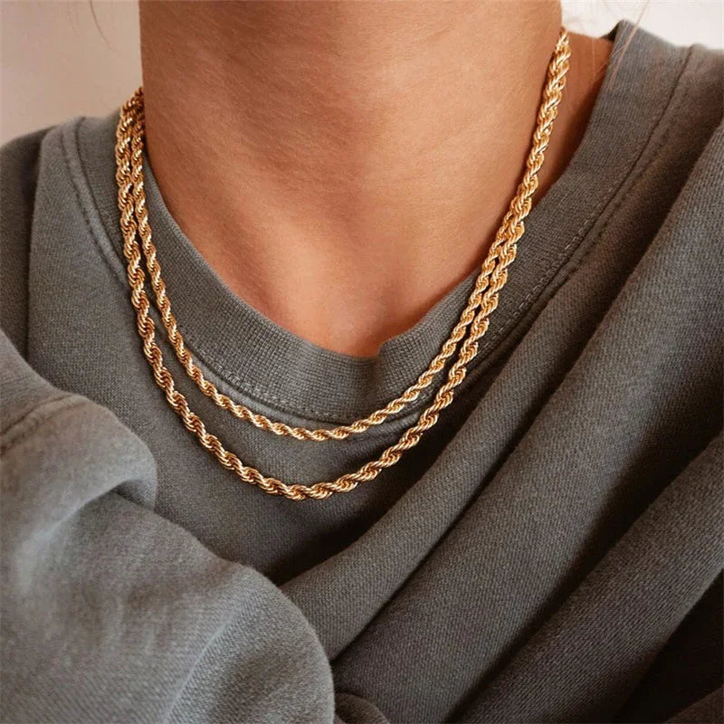 [Royal&Vicky]Bianca Rope Chain Gold Necklace